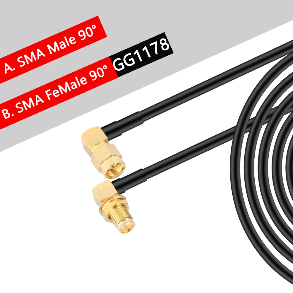 20CM 30CM 50CM 1M SMA Đực Để SMA Đực RG58 50ohm Cáp Đồng Trục SMA Cắm WiFi ăng Ten Nối Dài Cổng Kết Nối Bộ Chuyển Đổi Hình Heo