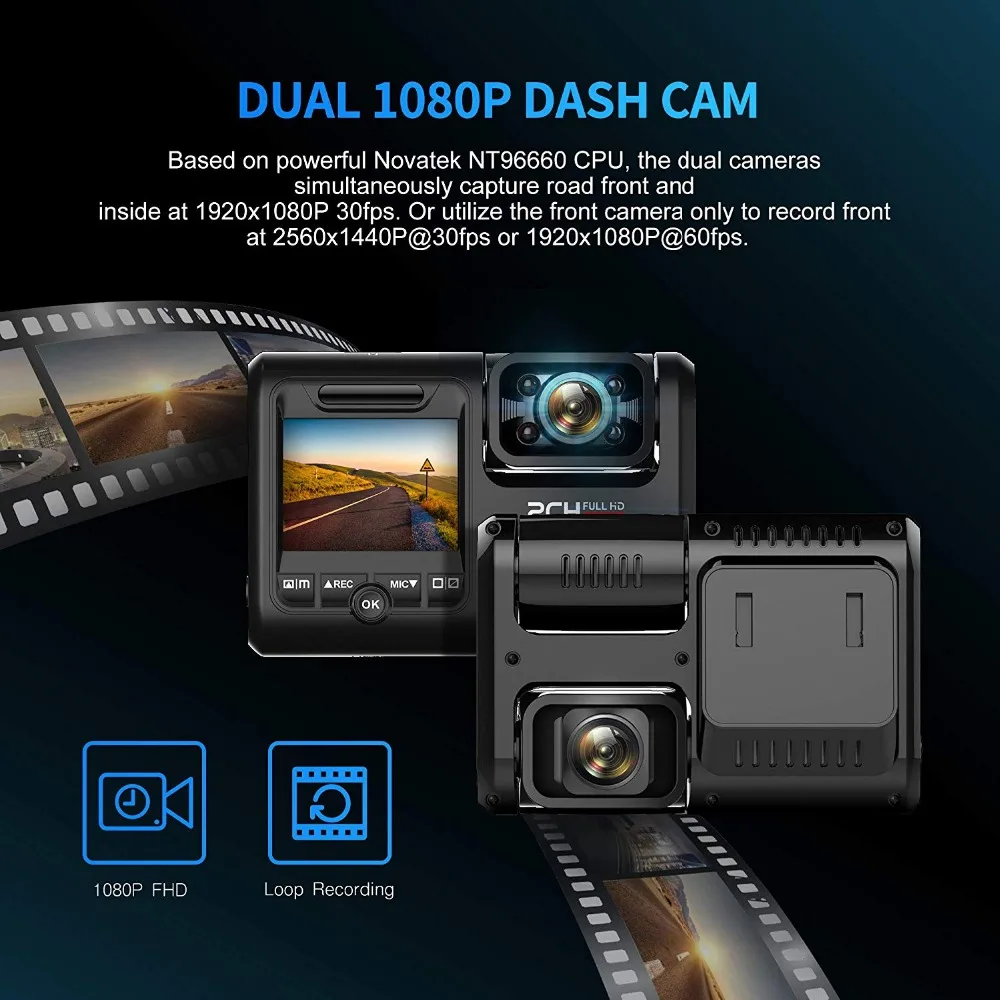 4K Dual-Lens Car DVR Built-in Sony Image Sensor Camera Ultra HD 1080P Night Vision Monitor GPS WIFI ADAS Dash Cam Sprint Camera