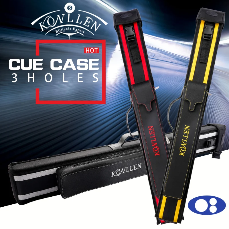 KONLLEN Cue Case 1/2 3 Holes 1 Butt 2 Shafts Pool Cue Case Bag 82cm Length Billiard Cue Hard Case Carom Cue Case