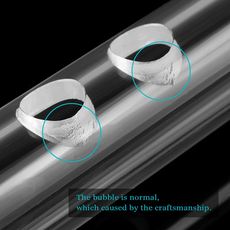 Imagem -04 - Flauta Acrílica Transparente para Instrumento de Sopro Furos Instrumento Musical Alta Qualidade Flauta Dizi