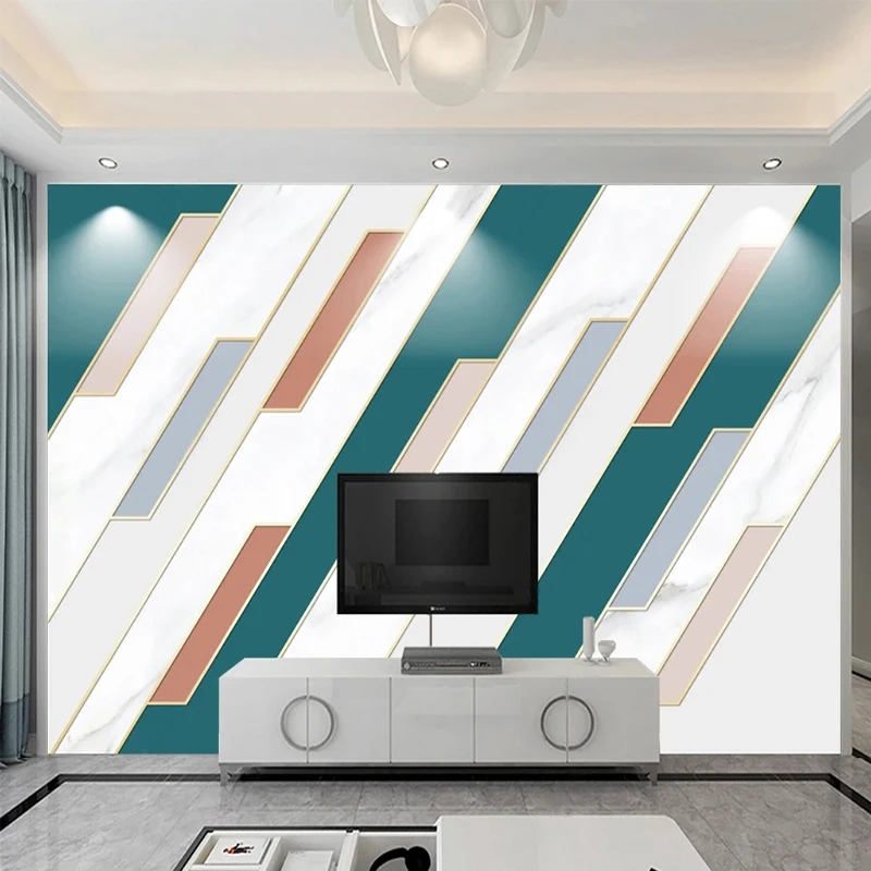 

Modern 3D Papel De Parede Geometric Lines Photo Wall Murals Living Room TV Sofa Background Decor Wallpaper For Bedroom Walls