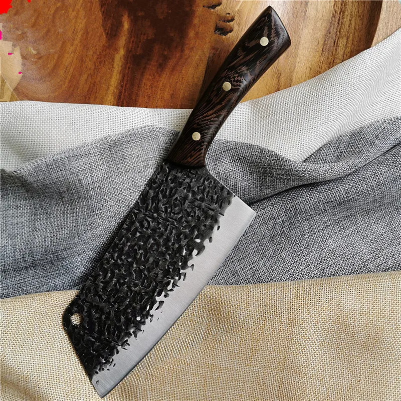 Coltello da carne coltello da cucina coltello da cuoco coltello da affettare affilato in acciaio inossidabile coltello da taglio per carne coltello da macellaio con manico in legno
