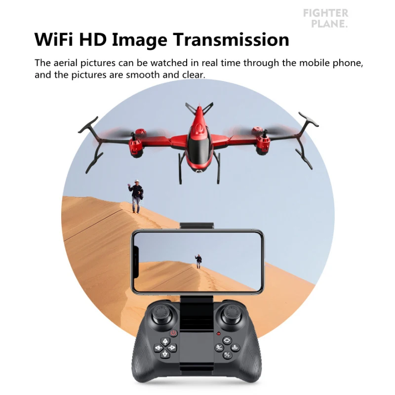 Transmissão de imagem wi-fi dobrável rc drone 4k câmera altitude hold traço vôo dublê flip controle voz led noite quadcopter brinquedo