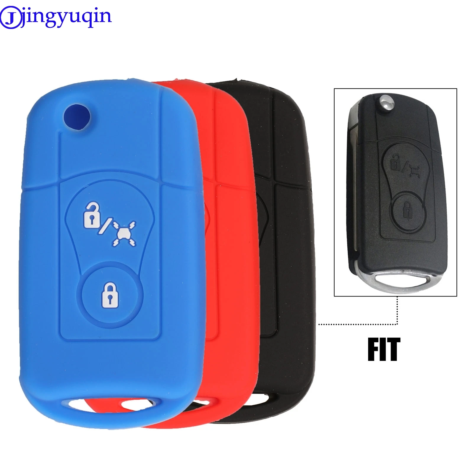 jingyuqin 2B Remote Car Key Silicone Cover Case For Ssangyong Actyon SUV Kyron Holder Stylingb Filding Key