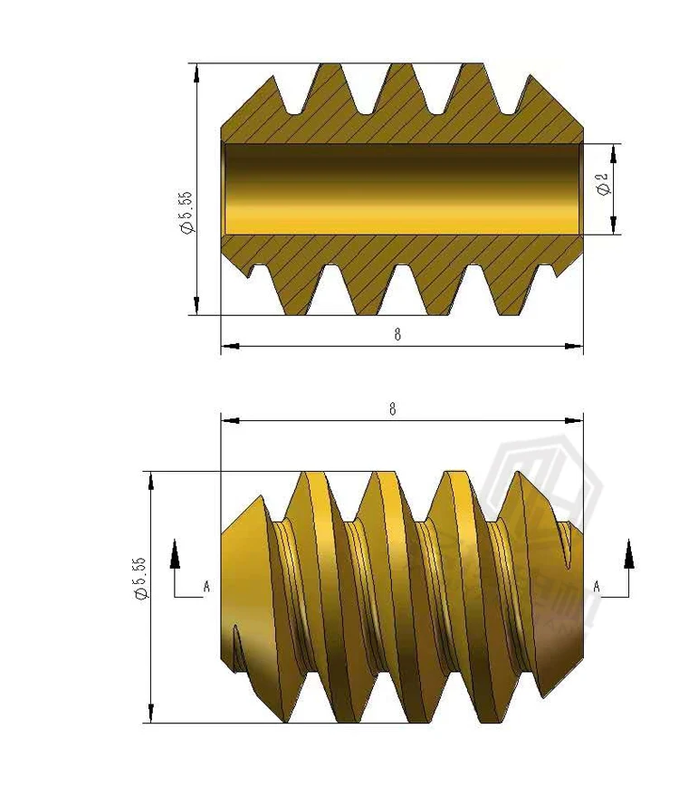 JGY370 Self-locking Worm Gear Special Motor Accessories 0.5mm Worm Gear Copper Small Modulus Gear