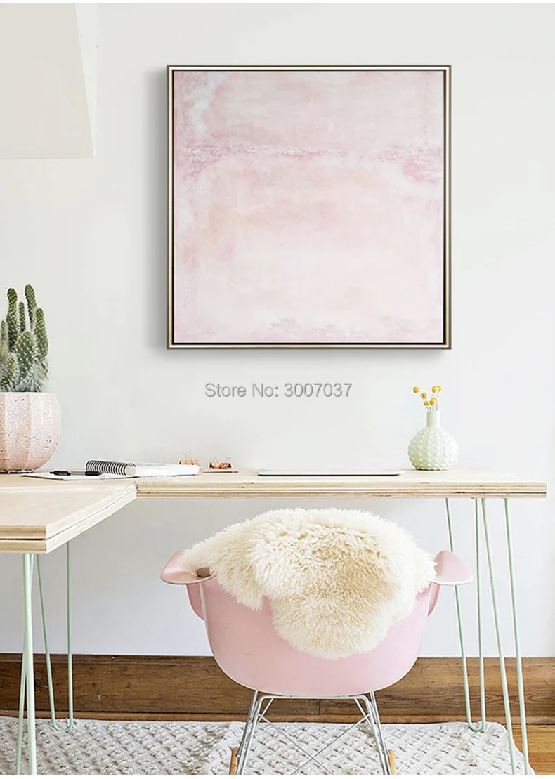 Modern Canvas Painting for Living Room Home Decorative Large Art Wall Painting Pink Oil Painting Hand Painted