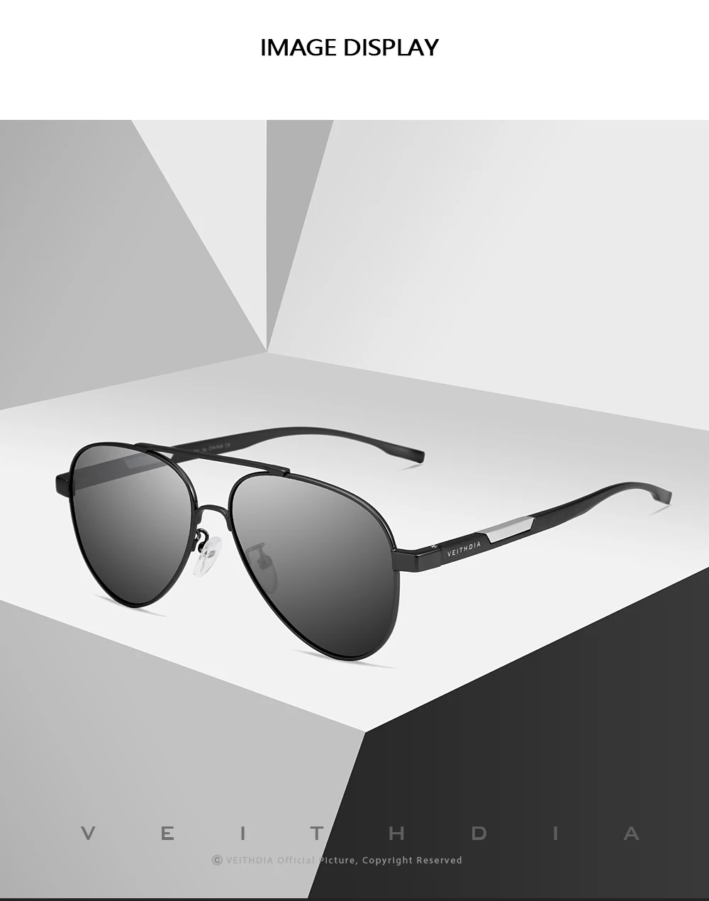 VEITHDIA Männer Sonnenbrille der Aluminium Photochrome Frauen Polarisierte UV400 Objektiv Mode Fahren Outdoor Brillen Männlichen Sonnenbrille 6699 – Detail 3