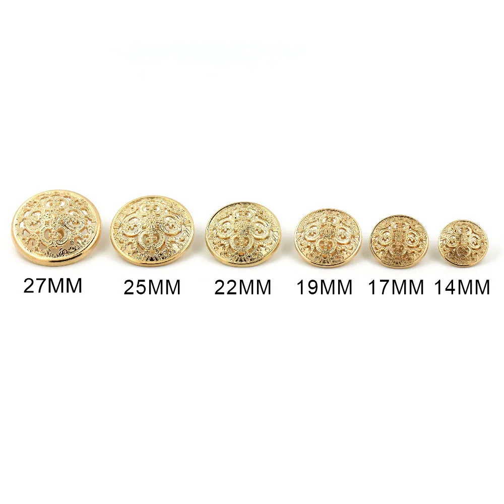 5 قطعة زر معدني مجوف أسود فضي الذهب أزرار زر الزخرفية المستديرة للملابس الخياطة اكسسوارات Crafts بها بنفسك الحرف 14-27 مللي متر #3