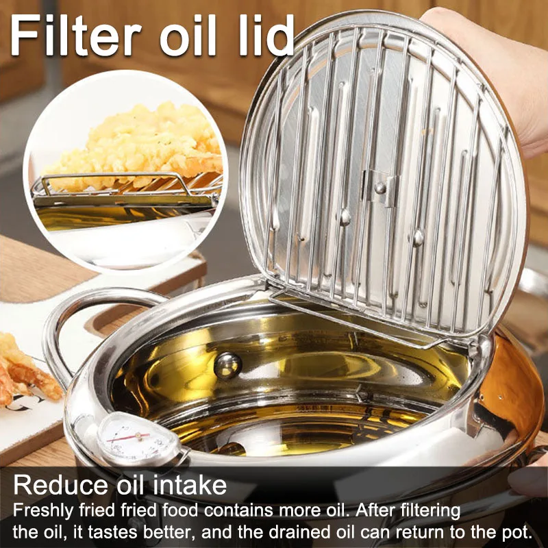 Japanese-style tempura fryer household small fryer oil-saving pot mini special temperature-controlled deep frying oil small pot