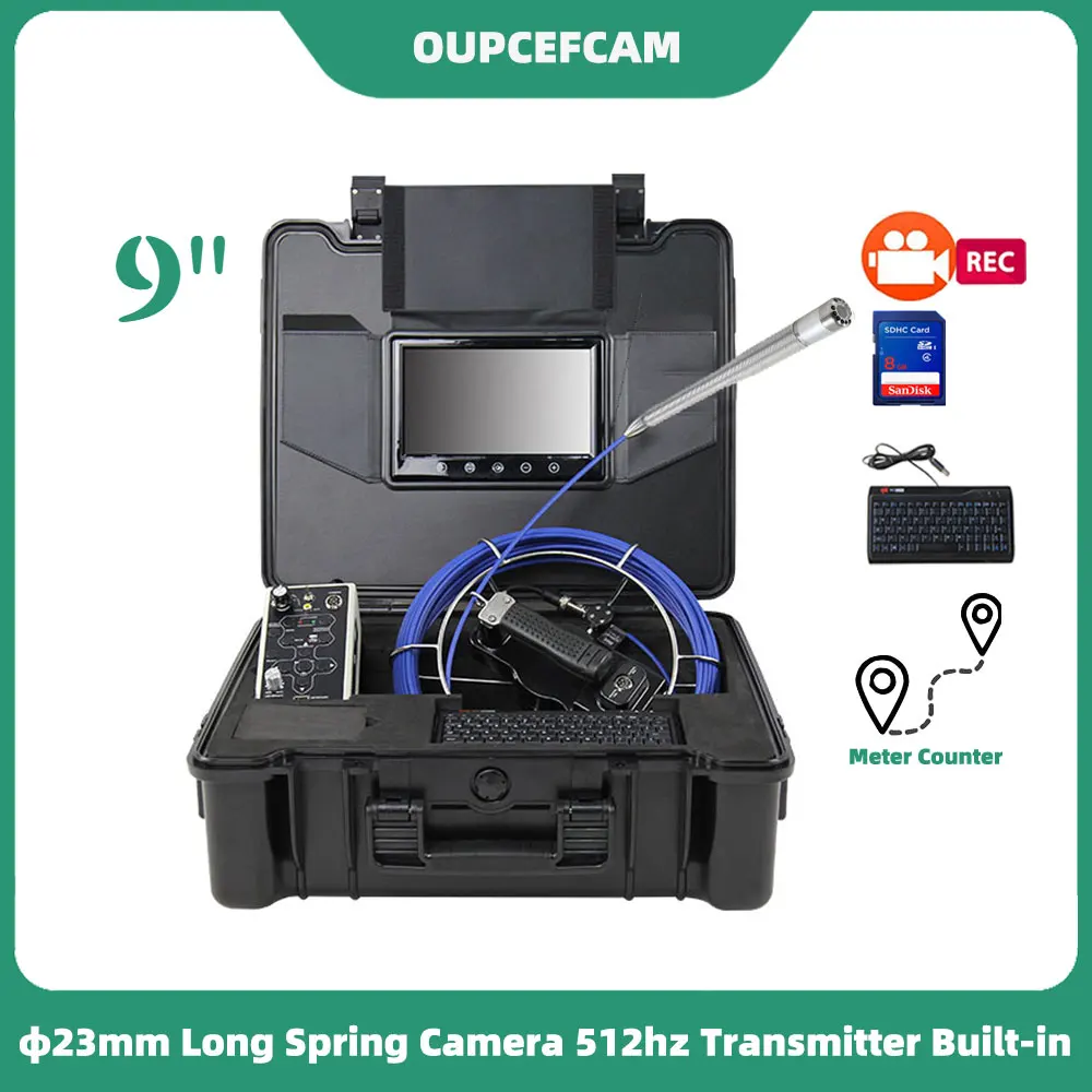 23mm Long Spring Camera 512hz Transmitter Built-in Drain Pipe Inspection Endoscope 9