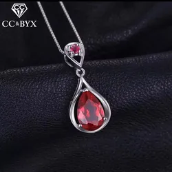 Luxury Water Drop Red Stone Necklace For Women Beautiful Jewelry Pendents Necklace for Wedding Party N005