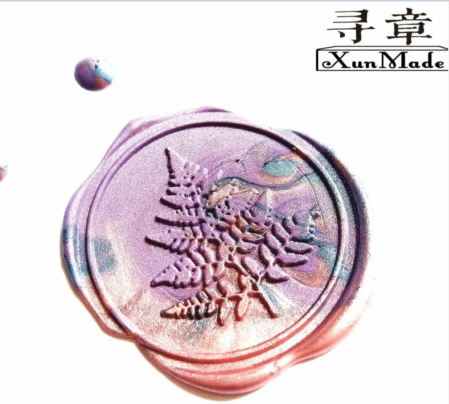 plant seal whale mushroom Fern leaf Mountain Whale mushroom fern leaf moon deep sea elk Paint seal wax stamp wax sealing stamp