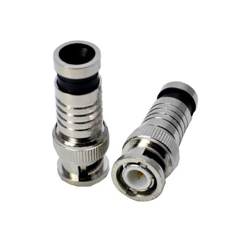 

2pcs BNC Q9 Male RF Coaxial Monitor coaxial video Squeeze Solderless for RG58 75-3 Cable Connector Adapters