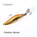 3pcs Gold Feather