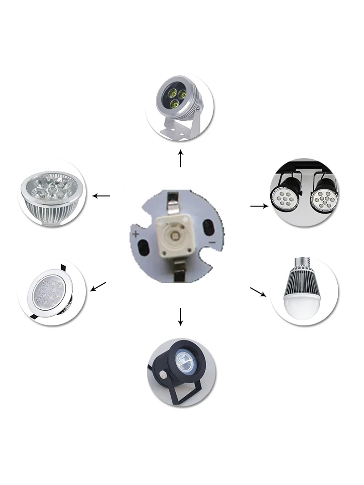 50 SZTUK OSSR Gold Dragon 1W 3W Dioda LED wysokiej mocy Czysta biel 5000K Zielony 520nm z radiatorem PCB 16mm do majsterkowania / żarówki — zdjęcie 2