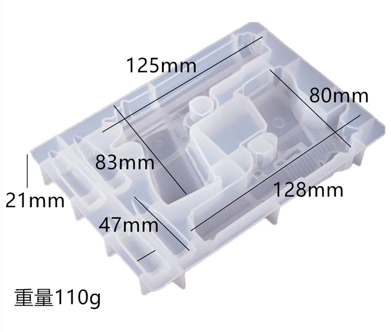 Molde de resina epoxi en forma de pistola, 1 unidad, 3D, de silicona para pistola de juguete