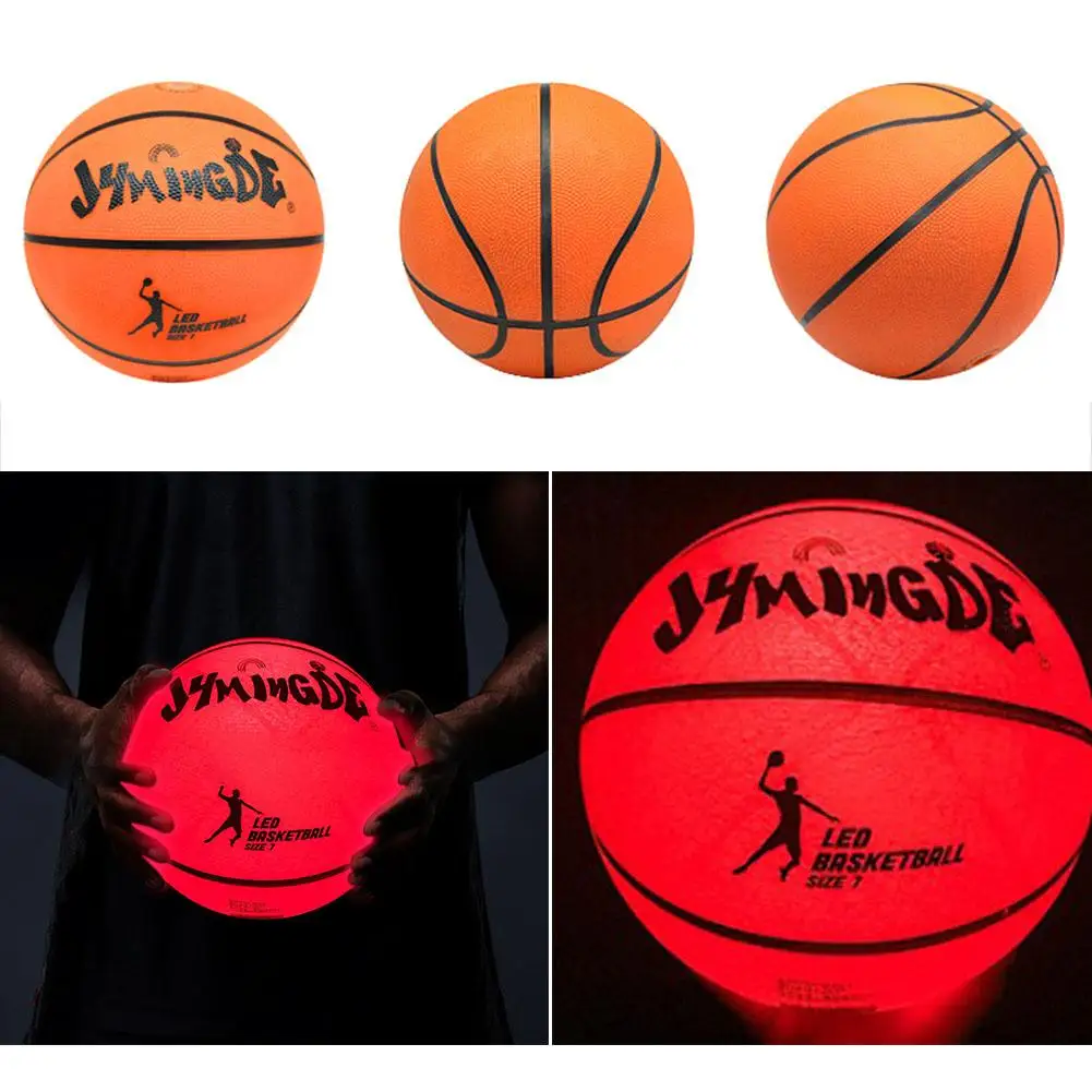 Light Up Basketball High Brightness LED Growing Rubber Basketball for Training Freestyle Performances