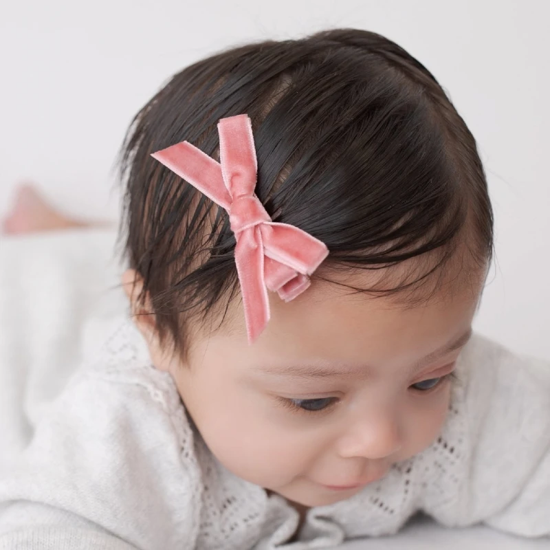 Grampos de cabelo de veludo com laço para crianças, acessórios infantis de cabelo de 24 fábricas