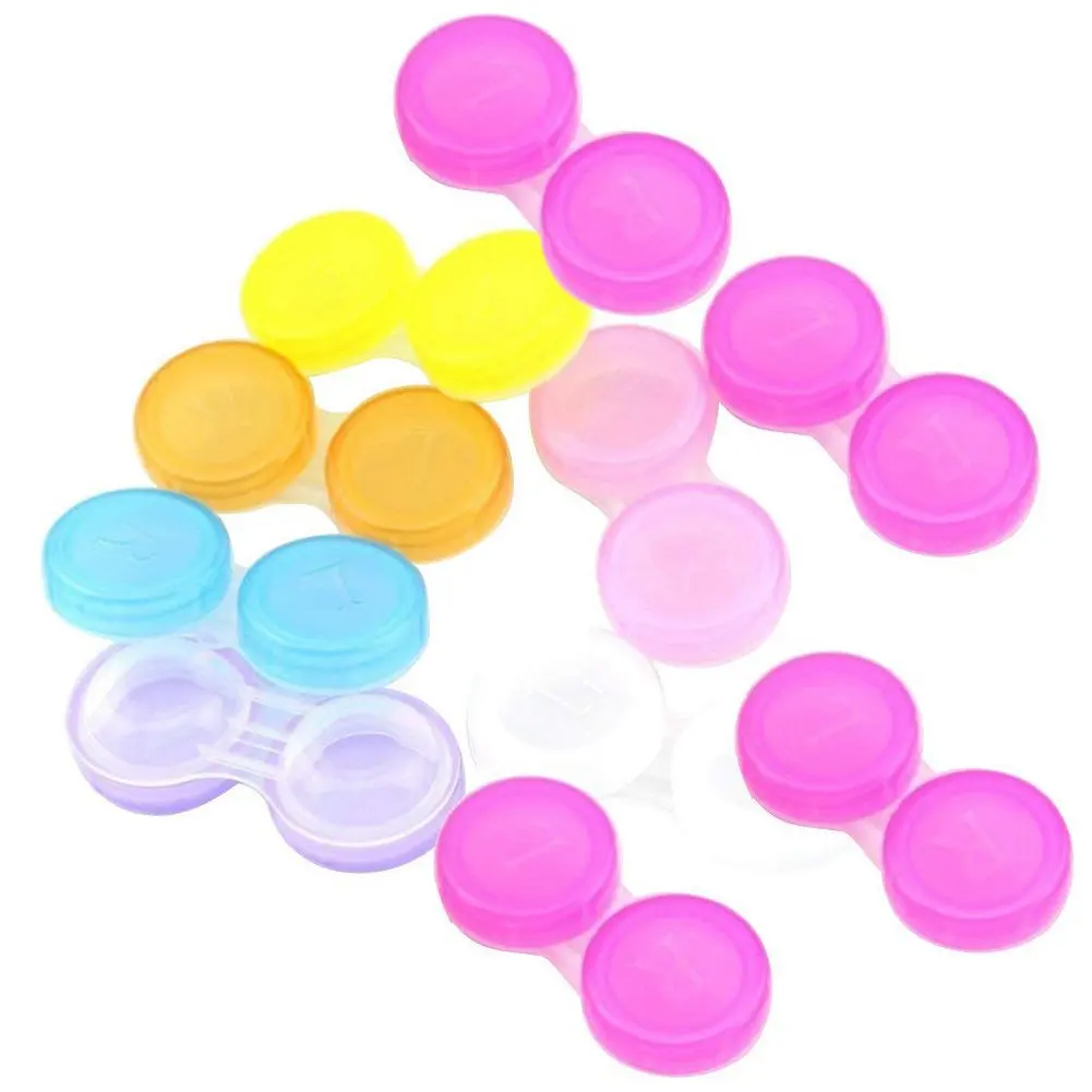 10 x Contact Lens Cases - Colour Coded L and R Soaking Storage Cases, Ran Color (Multicolor)