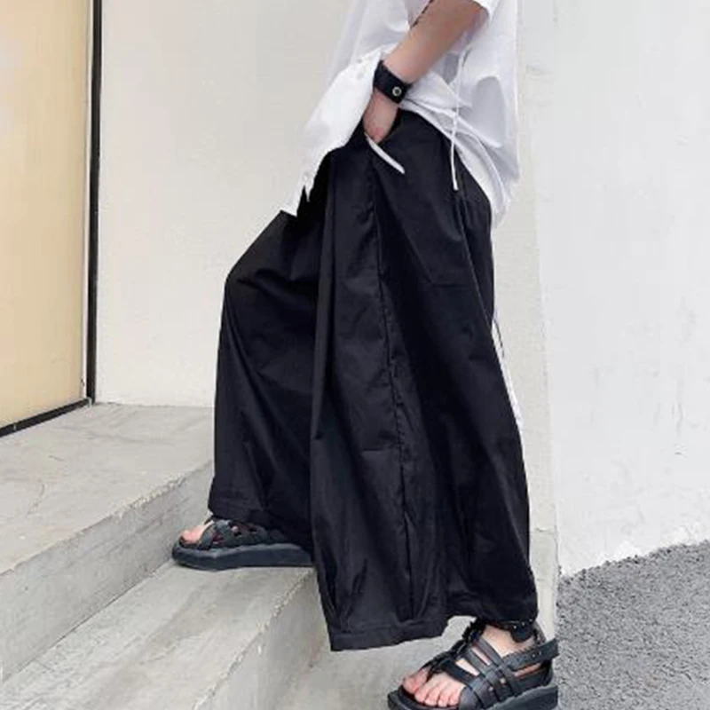 

Men's Pants Slouchy Casual Wide-Leg Pants Men's Slouchy Nine-Minute Pants Culottes Japanese Yamamoto Style Street Hip-Hop Shorts