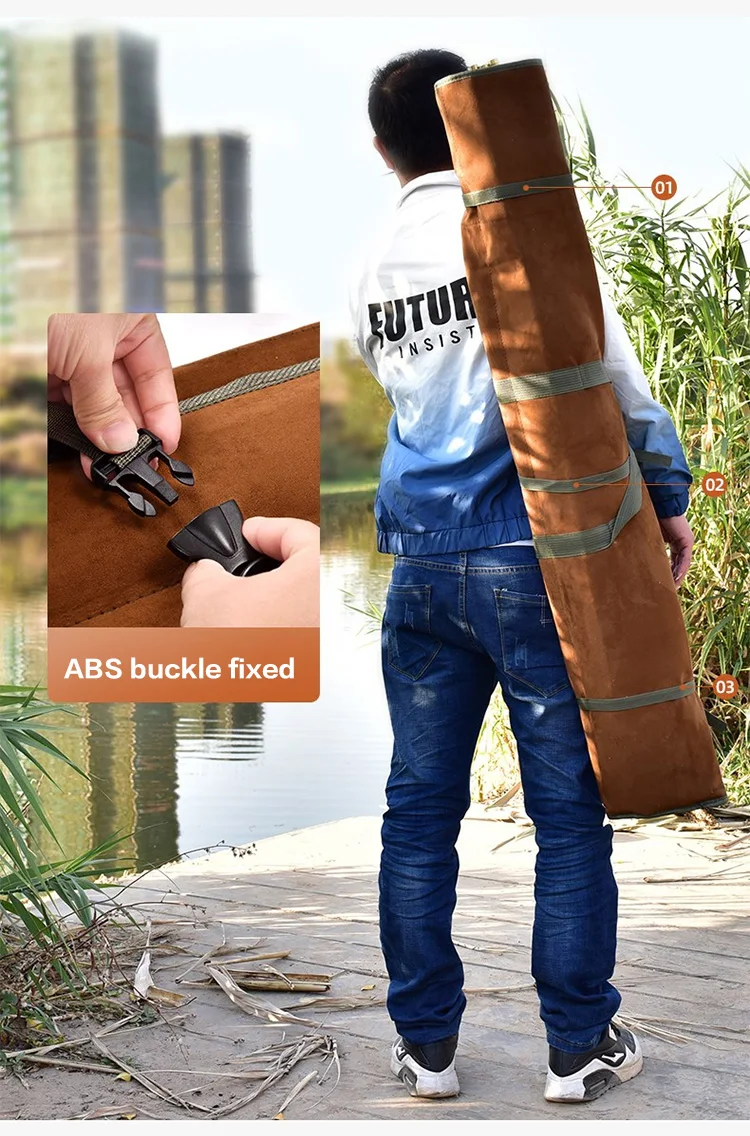 120 cm 130 cm 150 cm Leinwand Angeln Tasche Wasserdichte Angelrute Regenschirm Tackle Getriebe Lagerung Fall Tragbare Roll-Up schulter Taschen – Detail 7