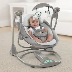 Chaise à Bascule Multifonction pour Bébé, Balançoire Électrique Musicale, Confortable pour Nouveau-Né, Pliable, Transat avec Cadeaux