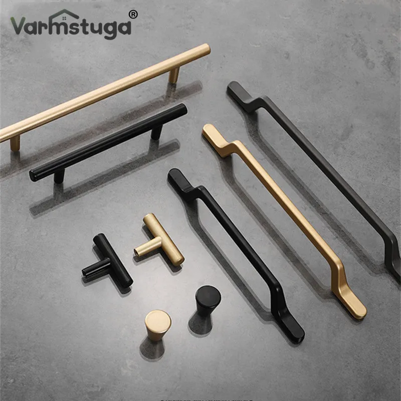 Black Aluminum Alloy Kitchen Cabinet Handles Dresser Drawer Pulls Cupboard Wardrobe Door Knobs Furniture Handle Hardware