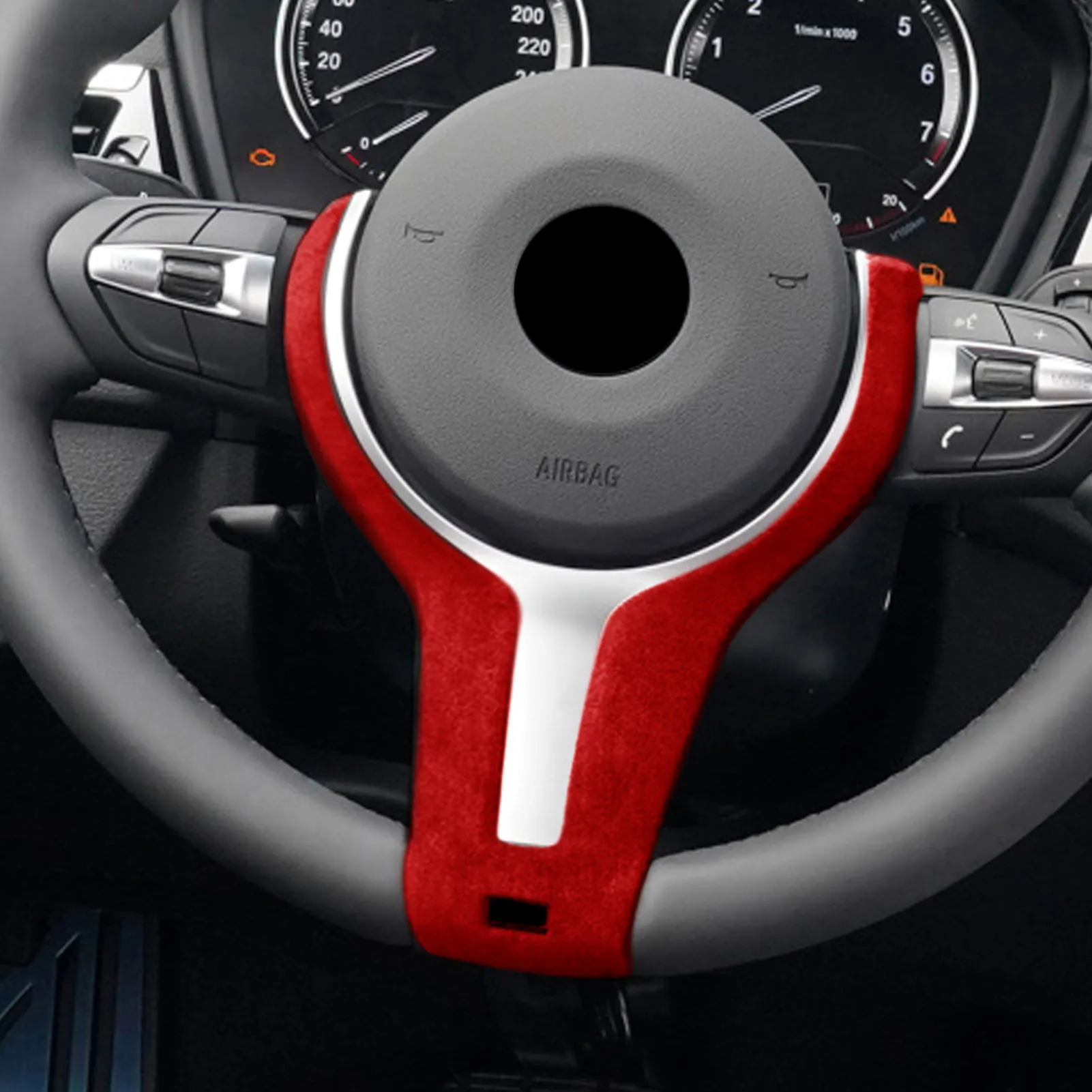 

Suede Car Steering Wheel Cover Trim Styling Sticker For BMW 1/2/3/4/5/6 series X5/F15 X6/F16 2013-2019