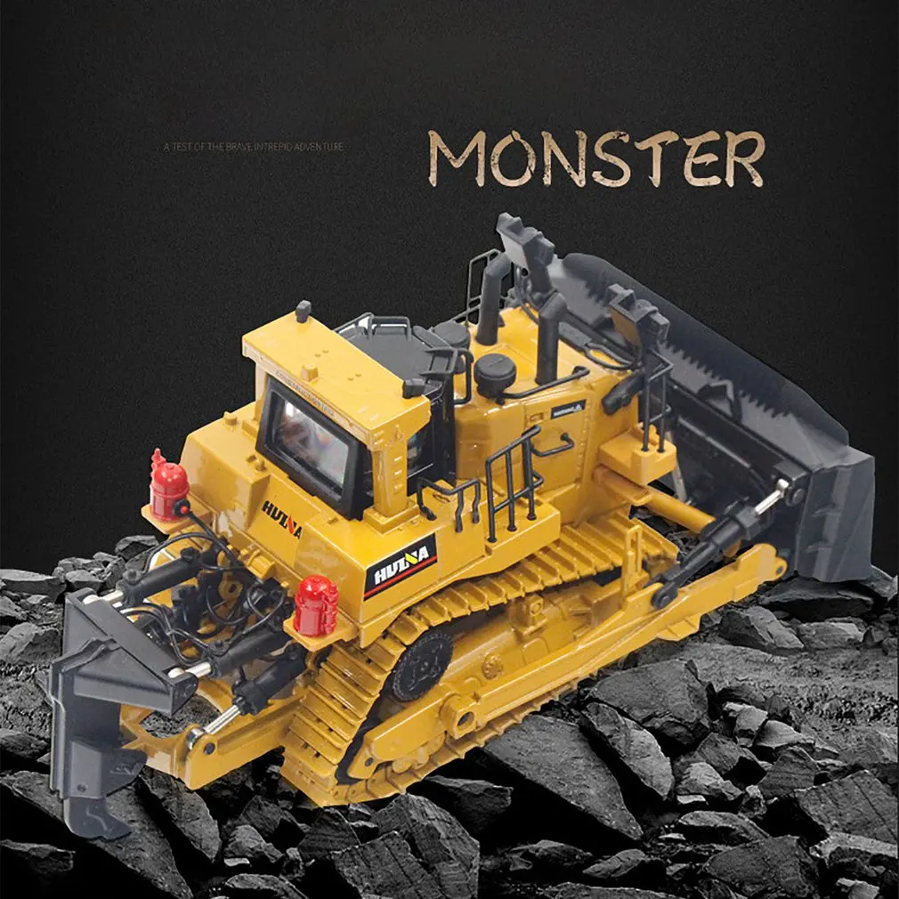 Huina 7700 1:50 Simulation Metal Bulldozer Engineering Car Construction Vehicle Engineering Track Car Metal Toys For Kids