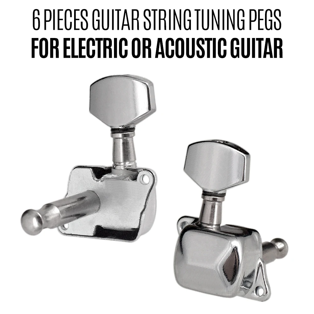 6 PCes Guitar String Tuning Pegs Semi-closed Tuning Machine Machine Heads Tuners for Electric Guitar Folk Guitar Acoustic Guitar