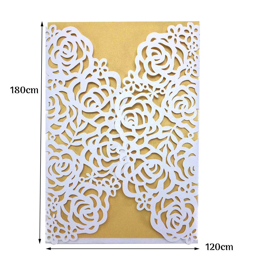 10Pcs Laser Cut Wedding Invitations Card Rose Flower Customize Print Valentine's Day Greeting Card Wedding Party Favor Supplies