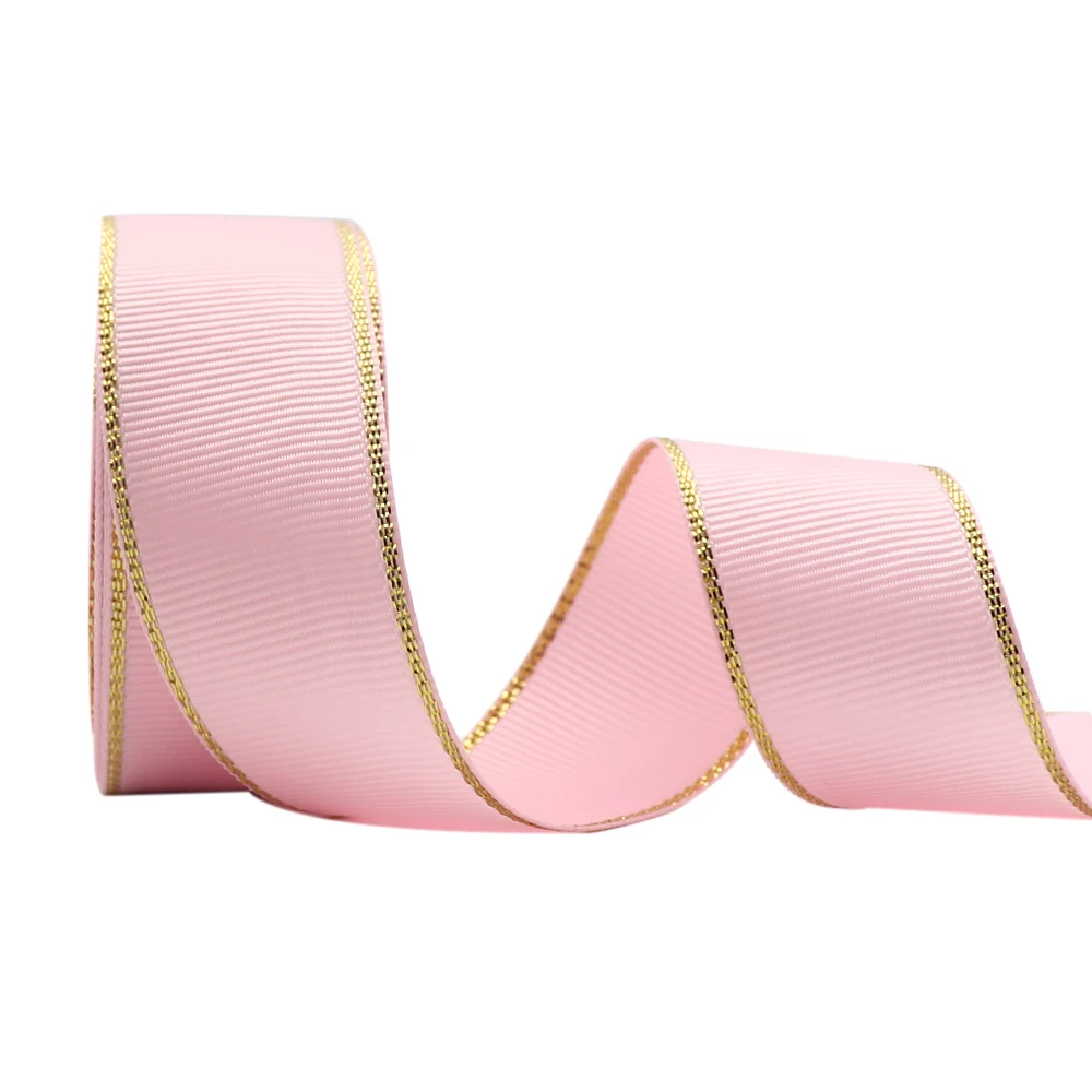 10 Yards 10MM/25MM/38MM Glitzer-Grosgrainband mit Goldrand für Haarschleifen/Geschenkverpackungen, DIY-Weihnachtsdekorationsmaterial Y19042101 – Detail 11