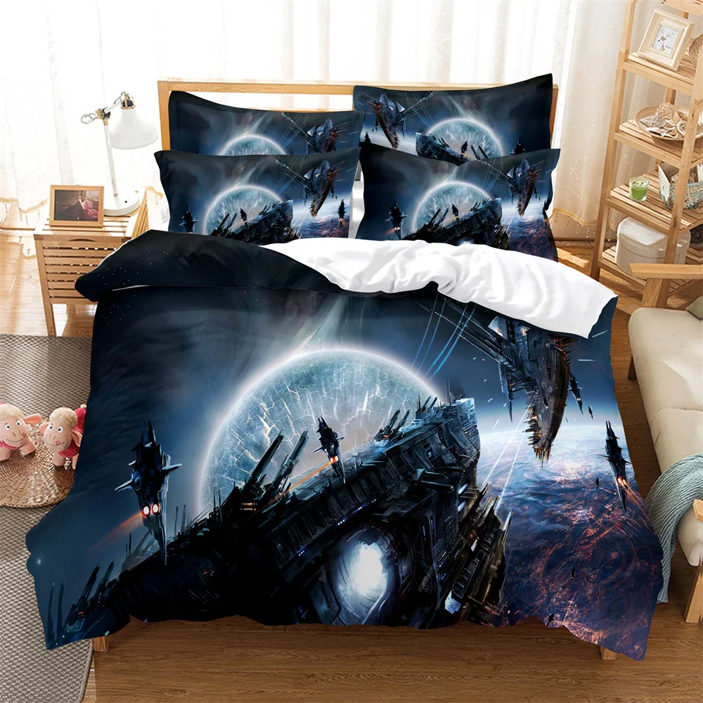 

Outer space Fashion Bedding Set 2/3pcs 3D Digital Printing Duvet Cover Sets 1 Quilt Cover + 1/2 Pillowcases US/EU/AU Size