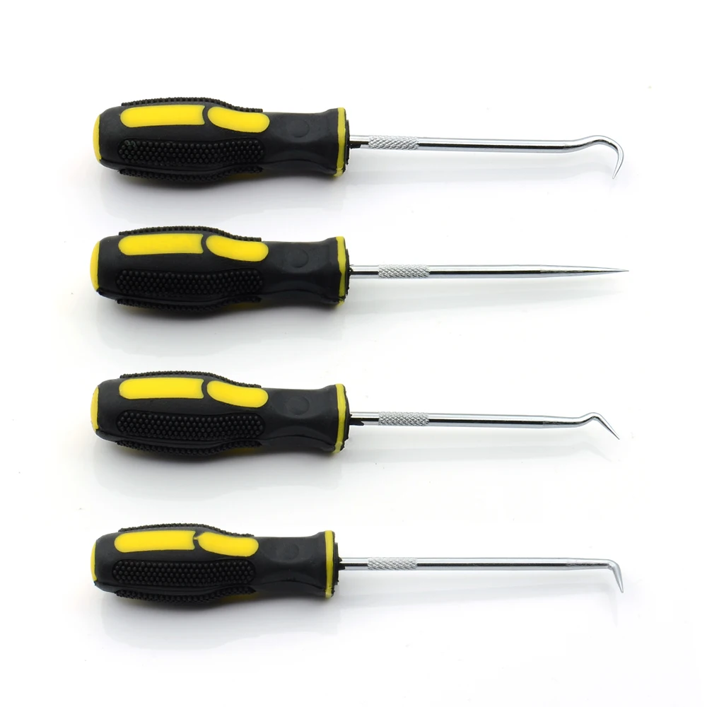 مستقيم/تعويض/90 درجة/O-حلقة هوك اختيار 4 قطعة/المجموعة اضافية طويلة هوك و اختيار سيارة السيارات مجموعة ختم مزيل الحرفية هواية أداة #4