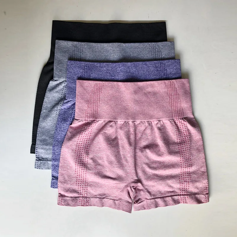 A vita alta senza soluzione di continuità pantaloncini da ginnastica di forma fisica di yoga breve scrunch butt yoga shorts spandex rosa breve