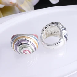 MeiceM Sale Enamel Women's Creative Adjustable Design Rings for Women Trendy Gray Zinc Alloy Jewelry Wholesale Available