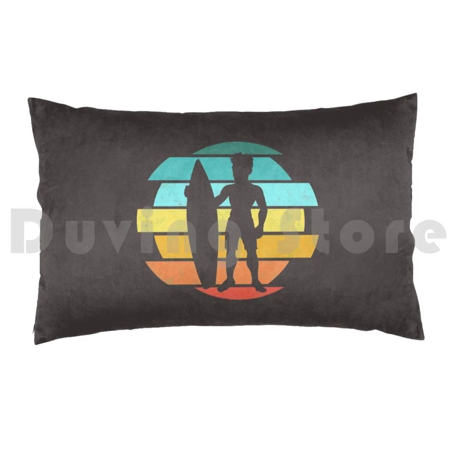 Surfer Dude ( Colorful Silhouette )Pillow case Surfer Guy Surfing Guy Surfer Dude Surfing Dude