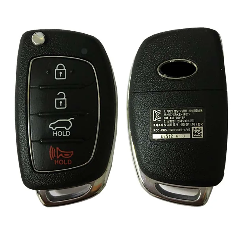 CN 020111   Oryginalny 4-przyciskowy zdalny kluczyk do Hyundai Santafe 2013-2016 Flip Fob 433Mhz FCCID 95430-2W100