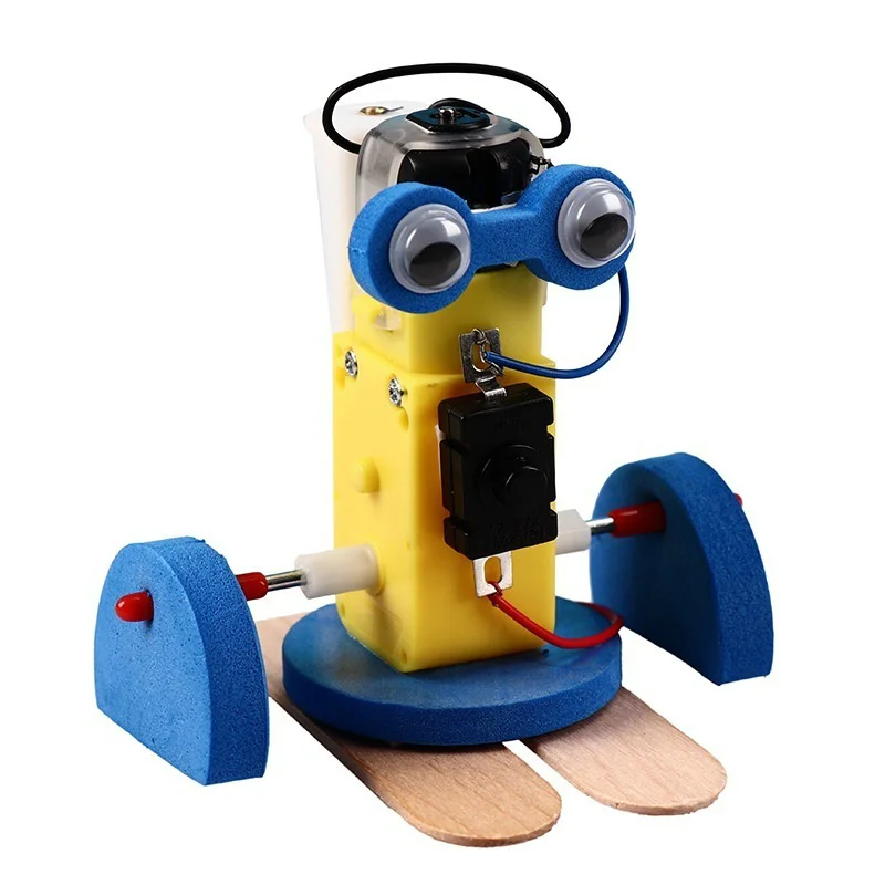 Diy andar robô elétrico modelo kits crianças estudantes de ensino de escola de vapor experimentar brinquedos brinquedos da ciência brinquedos educativos para crianças