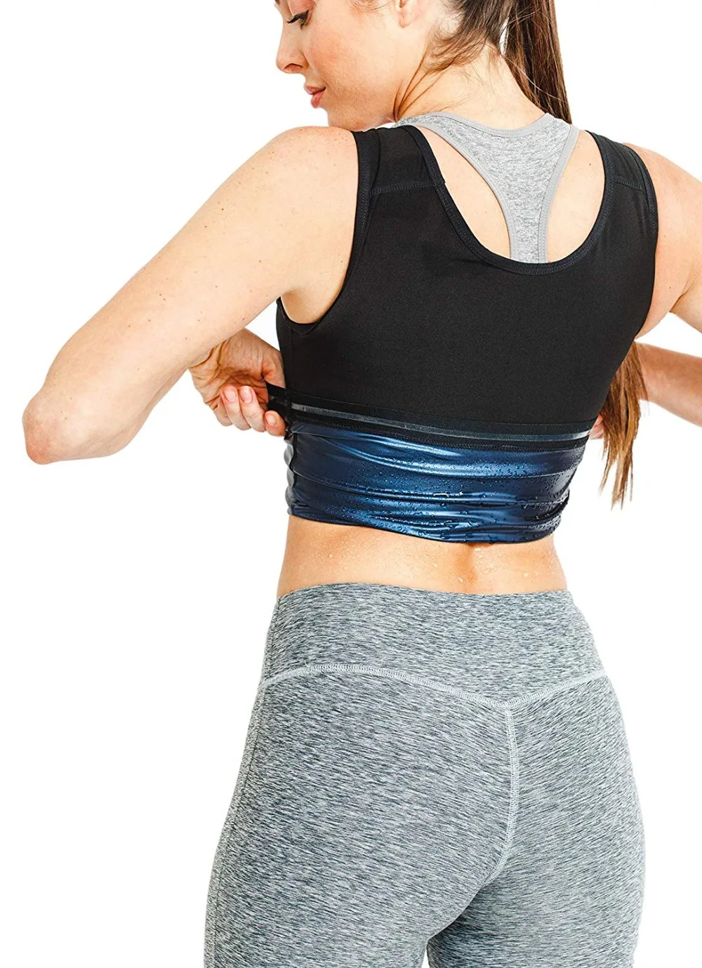 Männer Neopren Schweiß Sauna Weste Taille Trainer Abnehmen Body Shaper Weste Shapewear Korsett Gym Unterwäsche Frauen Fett Brennen Tank Top – Detail 11