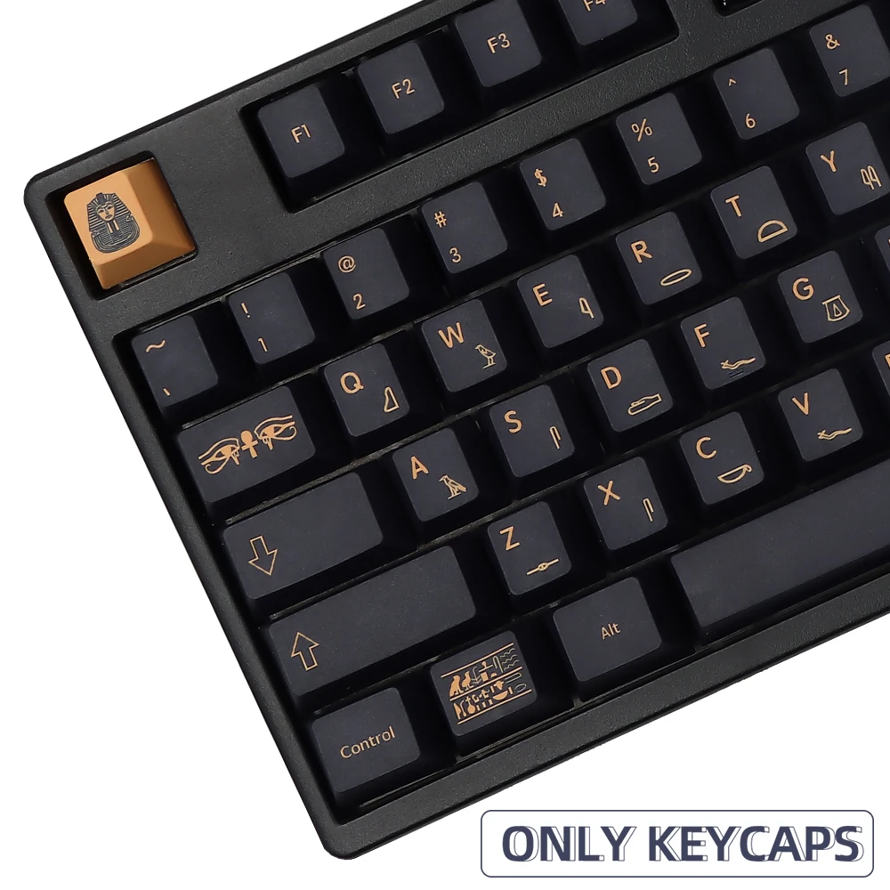 128 Keys Pharaoh Theme Keycaps  PBT Five Sides Sublimation   Profile For GMK Cherry 64/68/84/96/104MX Switch Mechanical Keyboard