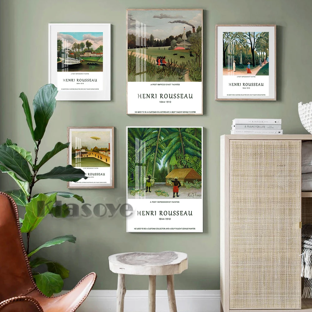 Henri Rousseau Naive Art Exhibition Museum Poster Quai D'Ivry Prints Wall Picture Primitivism Retro Canvas Painting Home Decor