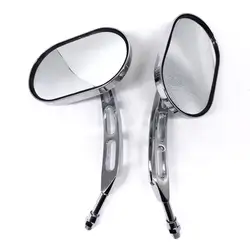 1Pair 10mm Universal Rectangle Aluminum Motorcycle Rearview Mirrors Chrome retrovisor de moto mirror moto For Honda
