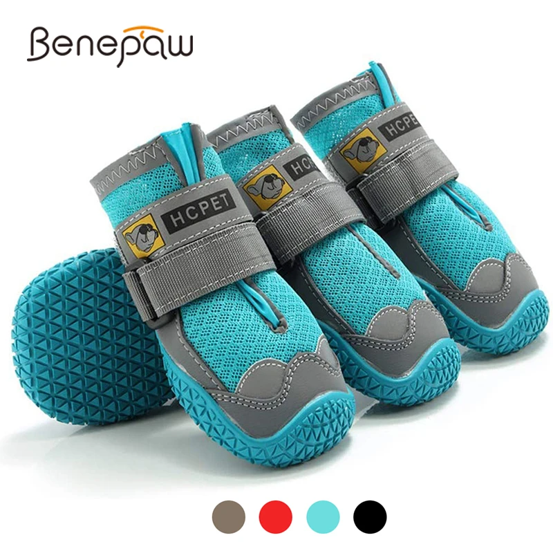 Benepaw Comfortable Breathable Shoes For Dogs Reflective Adjustable Strap Anti-slip Puppy Pet Boots For Medium Large Dogs