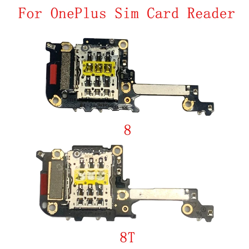 Sim Card Reader Holder Pins Tray Slot Part For OnePlus 8 8T 8Pro 9R  9RT 7T Pro Memory SD Card Reader Flex Cable Repair Parts