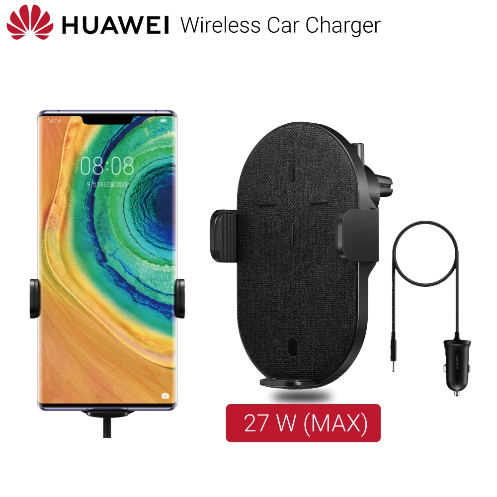 Huawei SuperCharger caricabatterie Wireless supporto per telefono da auto 27W Qi tfuv ricarica Super veloce per P30 Mate 30 Pro iPhone 11 Samsung S20