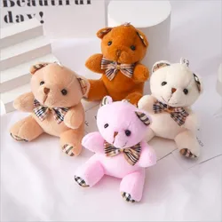 1 pz Mini papillon seduto orso peluche per san valentino Bouquet orso auto portachiavi ciondolo carino Plaid doppio Festival 10CM