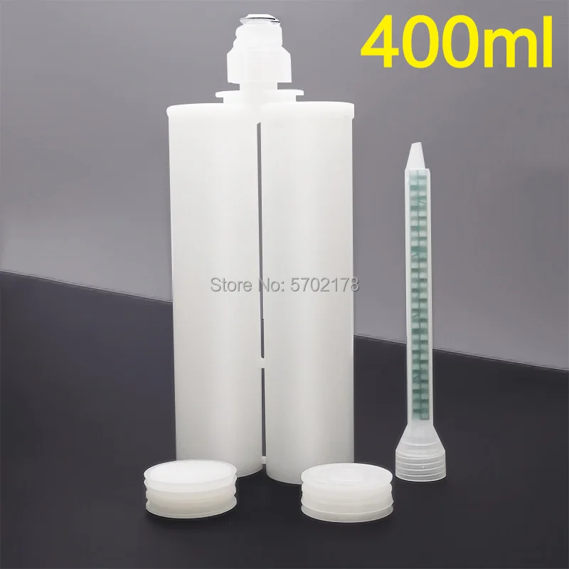 Caulk cleaning glue AB Epoxy Gun Cartridge 400ml 1:1 and Mixing Tube FMC8-24 Thread Mouth