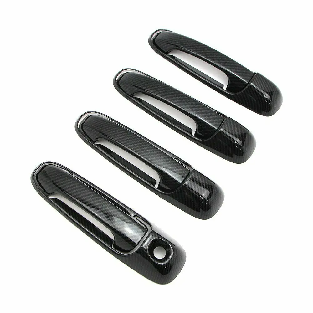 

ABS Carbon Fiber Car Outside Handle Cover Frame Trim For Dodge Ram 1500 2500 3500 4500 5500 2002-2008 Door Handle Overlay Cover