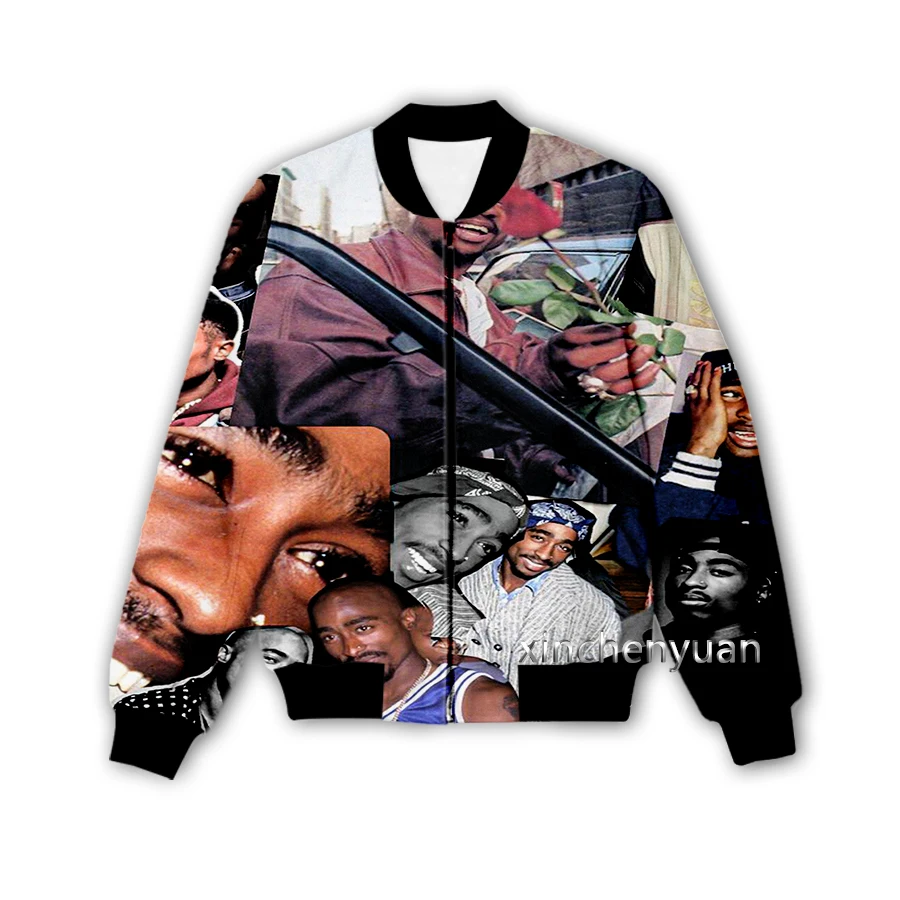 Phechion 3D Printed  Men/Women Rapper 2pac Tupac  Casual Jacket Fashion Streetwear Men Loose Sporting Jacket & Coat M19